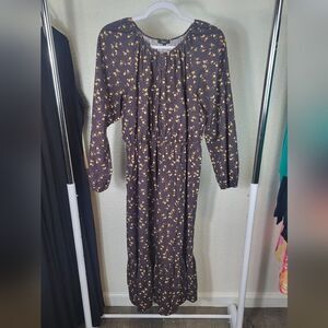 Rails Romatic Floral Sal Midi Puff Sleeve Ruffle Dress Large